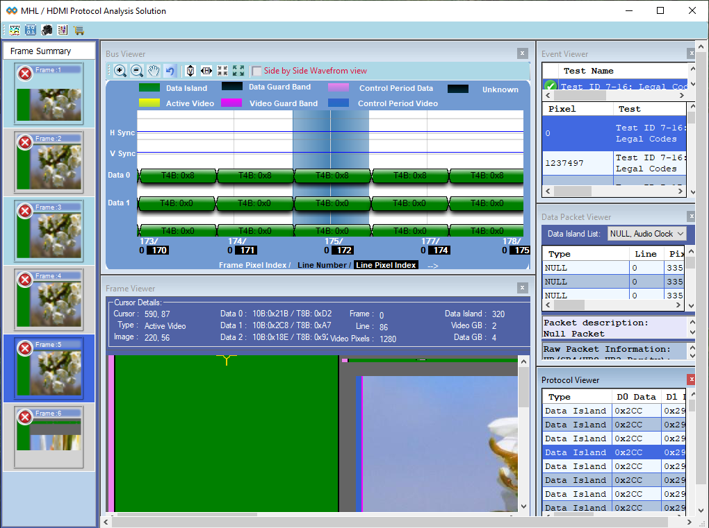 TEK-PGY-MHL / HDMI 프로토콜 분석 소프트웨어